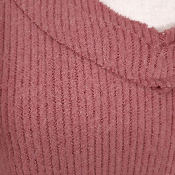 Easel Women's Oversized Chunky Knit Corduroy Boxy Sweater Size Large V-Neck - Picture 7 of 13
